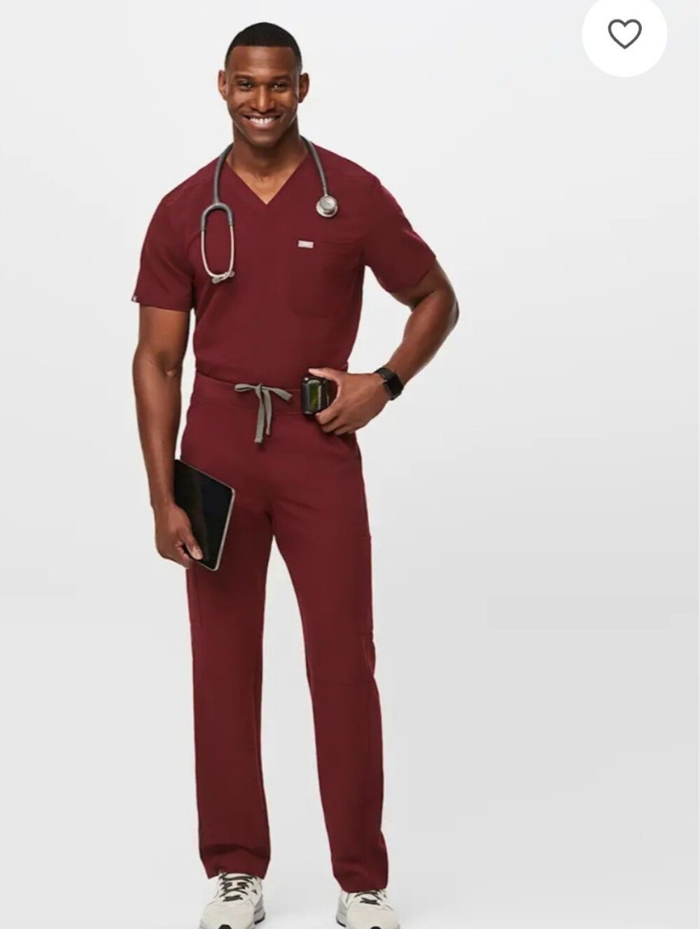 FIGS LEON 3 POCKETS SCRUB TOP WALNUT